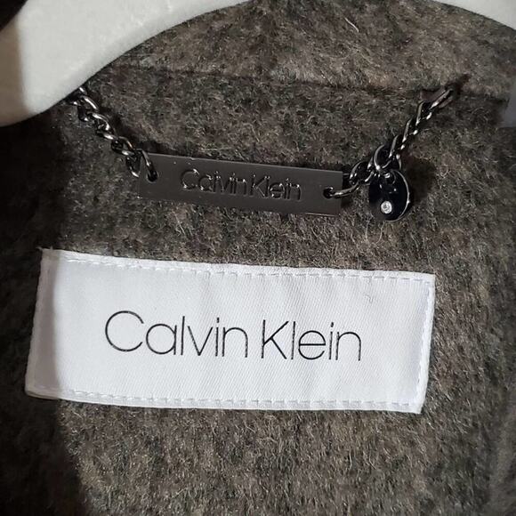 CALVIN klein Wool Blend Shawl Collar Belted Coat plus size 14 - Picture 10 of 13